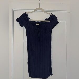 OOTDFASH Navy Off-Shoulder Dress